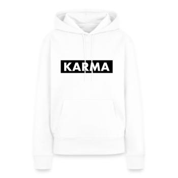 Karma - Sweat à capuche Premium bio Femme - blanc - Devant - Julia (174cm)