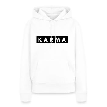 Karma - Sweat à capuche Premium bio Femme - blanc - Devant - Julia (174cm)