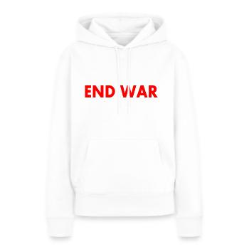 End war - Frauen Premium Bio Hoodie - Weiß - Vorne - Julia (174cm)