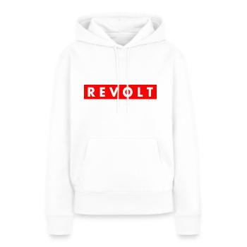 Revolt - Sweat à capuche Premium bio Femme - blanc - Devant - Julia (174cm)