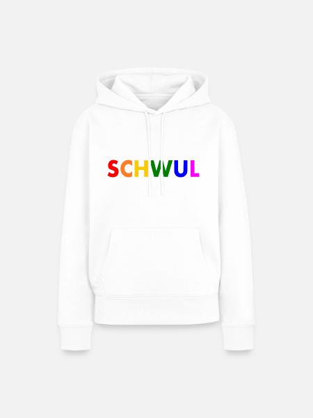 Schwul - Frauen Premium Bio Hoodie - Weiß