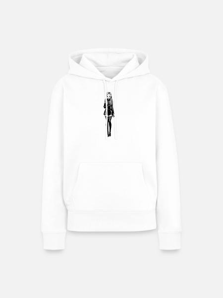 Gothic Frauenfigur Knochenmuster - Frauen Premium Bio Hoodie - Weiß