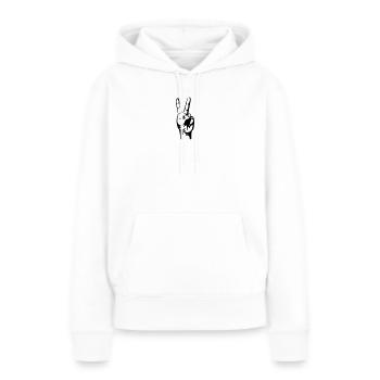 biker wave - Frauen Premium Bio Hoodie - Weiß - Vorne - Julia (174cm)