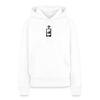 Graphique des actions avec smartphone - Sweat à capuche Premium bio Femme - blanc - Devant - Julia (174cm)