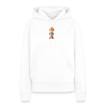 Constructeur - Sweat à capuche Premium bio Femme - blanc - Devant - Julia (174cm)