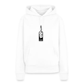 Bougie - Sweat à capuche Premium bio Femme - blanc - Devant - Julia (174cm)