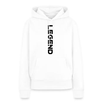 POSE - Sweat à capuche Premium bio Femme - blanc - Devant - Julia (174cm)