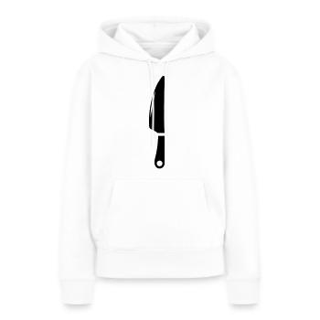 Messer icon - Frauen Premium Bio Hoodie - Weiß - Vorne - Julia (174cm)