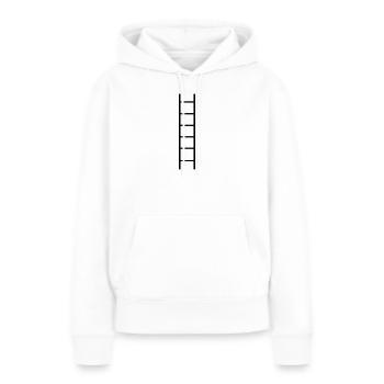 Échelle - Tout le monde a besoin d’une échelle - Sweat à capuche Premium bio Femme - blanc - Devant - Julia (174cm)