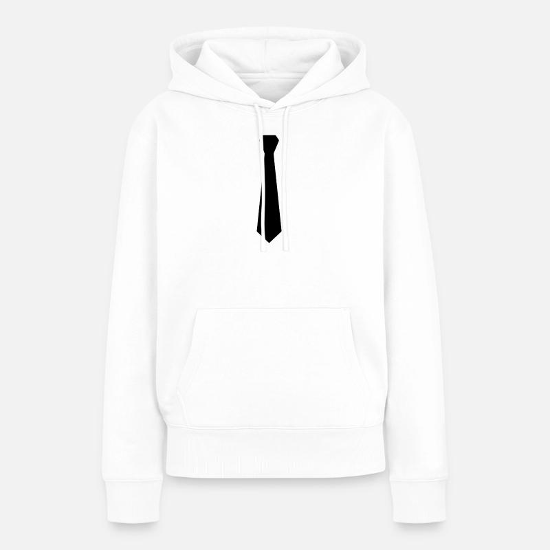 Krawatte - Frauen Premium Bio Hoodie - Weiß