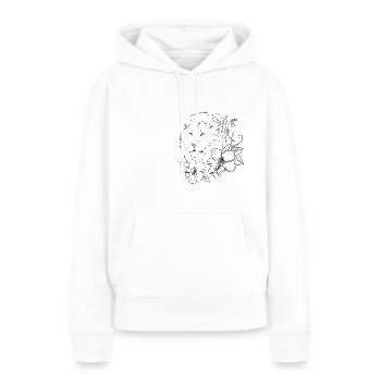 Sanfte Natur - Wilde Weichheit - Frauen Premium Bio Hoodie - Weiß - Vorne - Julia (174cm)