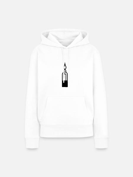 Kerze - Frauen Premium Bio Hoodie - Weiß