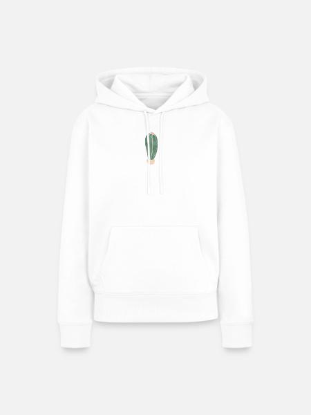 Kaktus im Blumentopf - lang 2 - Frauen Premium Bio Hoodie - Weiß