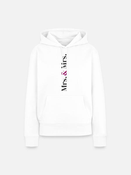 Mrs. and Mrs. Wedding Design in Vertical - Frauen Premium Bio Hoodie - Weiß