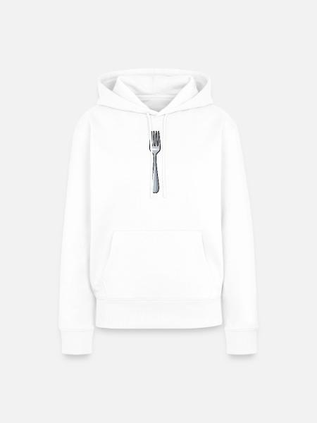 Gabel - Frauen Premium Bio Hoodie - Weiß