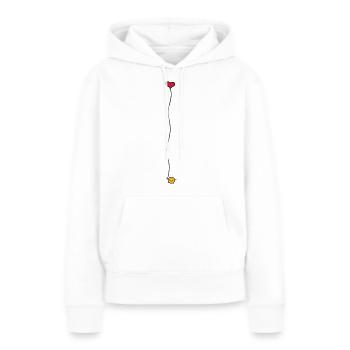Ich schenk dir mein Herz - Frauen Premium Bio Hoodie - Weiß - Vorne - Julia (174cm)
