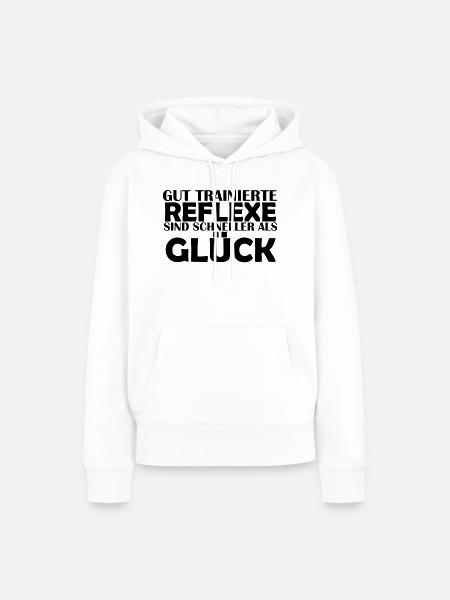 Motorrad Biker Reflexe - Frauen Premium Bio Hoodie - Weiß