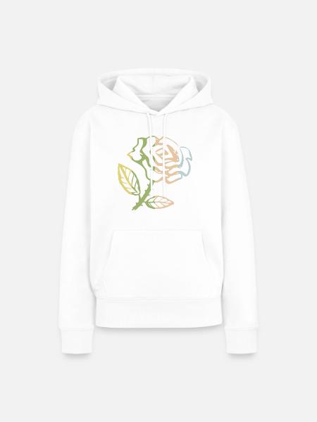 Rose - Frauen Premium Bio Hoodie - Weiß