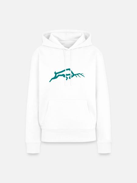 Hirsch - Frauen Premium Bio Hoodie - Weiß