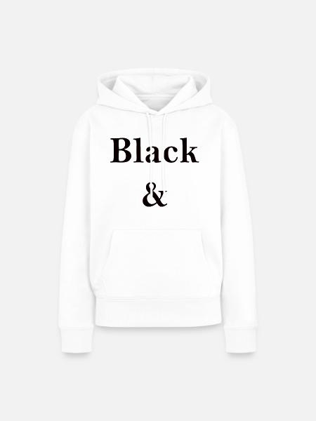 Black and White - Frauen Premium Bio Hoodie - Weiß