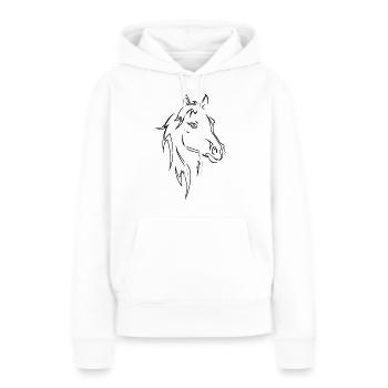 Tête de cheval - Sweat à capuche Premium bio Femme - blanc - Devant - Julia (174cm)
