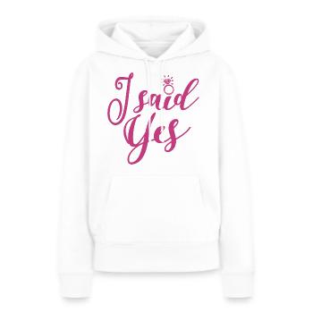 J’ai dit oui - Enterrement de vie de jeune fille Hen Night Gift - Sweat à capuche Premium bio Femme - blanc - Devant - Julia (174cm)