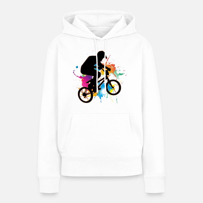 Bmx - Sweat à capuche Premium bio Femme - blanc
