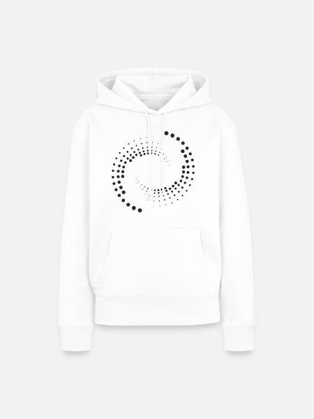 Spirale mit schwarzen Kreisen - Frauen Premium Bio Hoodie - Weiß