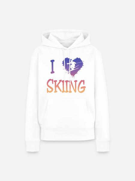 Skiing - Frauen Premium Bio Hoodie - Weiß