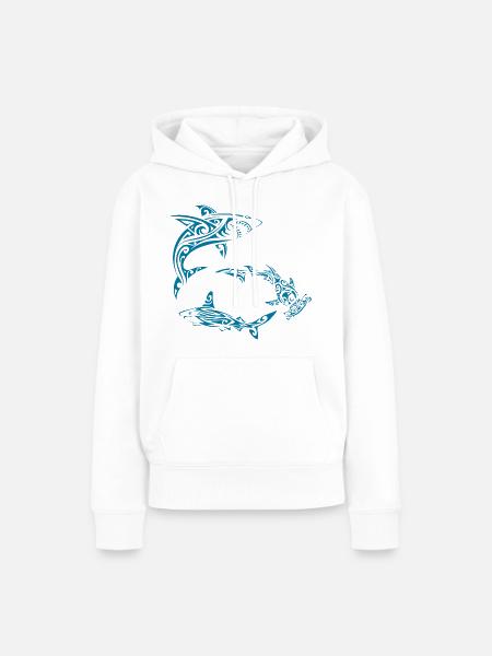 Polynesische Haie - Frauen Premium Bio Hoodie - Weiß