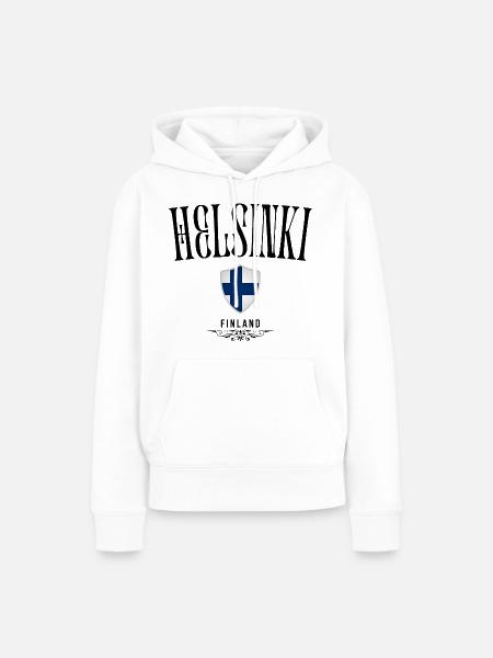 Helsinki Souvenir, elegantes Design Helsinki - Frauen Premium Bio Hoodie - Weiß