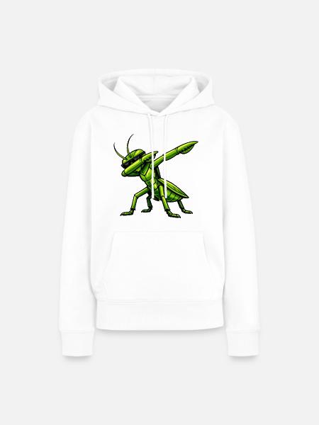 Dabbing Gottesanbeterin - Frauen Premium Bio Hoodie - Weiß