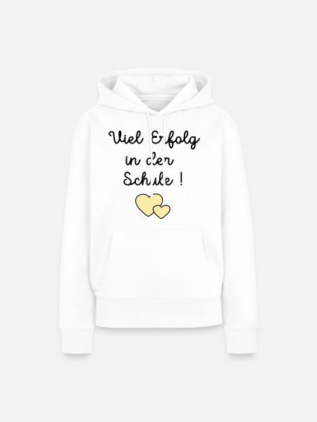 Erfolg Schule Herz - Frauen Premium Bio Hoodie - Weiß