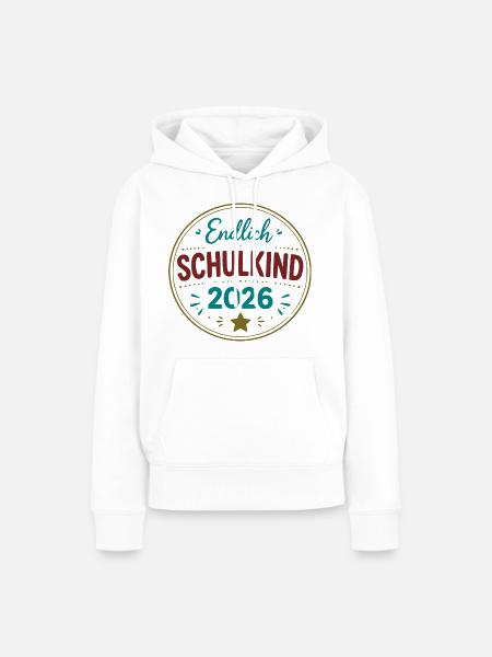Endlich Schulkind 2026 Badge - Frauen Premium Bio Hoodie - Weiß