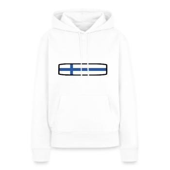 Drapeau de la Finlande - Sweat à capuche Premium bio Femme - blanc - Devant - Julia (174cm)