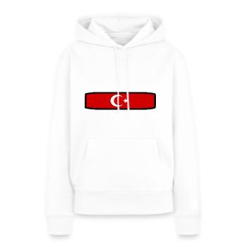 Drapeau turc - Sweat à capuche Premium bio Femme - blanc - Devant - Julia (174cm)
