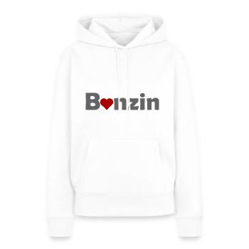 Benzin Liebhaber - Frauen Premium Bio Hoodie - Weiß - Vorne - Julia (174cm)