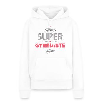 L authentique super gymnaste - Sweat à capuche Premium bio Femme - blanc - Devant - Julia (174cm)