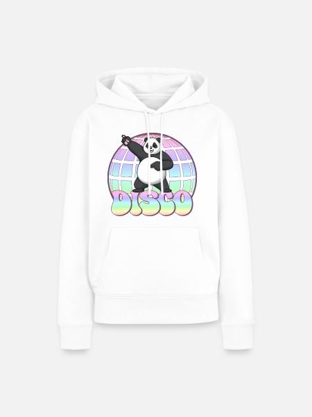 Panda Bär Tanzen Disco Party 70er Jahre Discokugel - Frauen Premium Bio Hoodie - Weiß