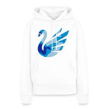 BLUE SWAN / BLAUER SCHWAN - CAMO / CAMOUFLAGE - Frauen Premium Bio Hoodie - Weiß - Vorne - Julia (174cm)