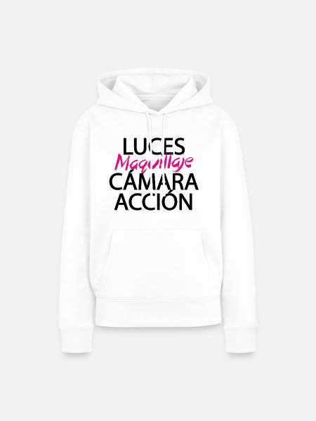 Make-up-Licht-Kamera-Aktion - Frauen Premium Bio Hoodie - Weiß