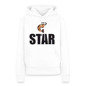 Crevette étoilée noire - Sweat à capuche Premium bio Femme - blanc - Devant - Julia (174cm)