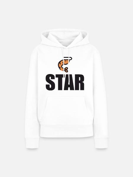 Garnelenstern Schwarz - Frauen Premium Bio Hoodie - Weiß