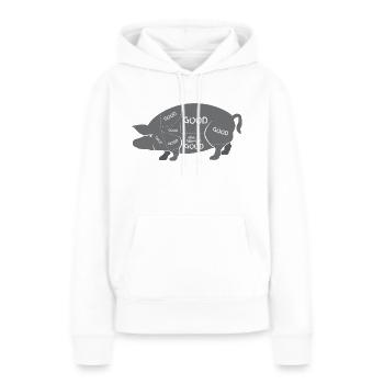 Boucherie de boucherie Boucherie Boucherie - Sweat à capuche Premium bio Femme - blanc - Devant - Julia (174cm)