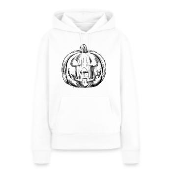 HALLOWEEN PUMPKIN - Sweat à capuche Premium bio Femme - blanc - Devant - Julia (174cm)