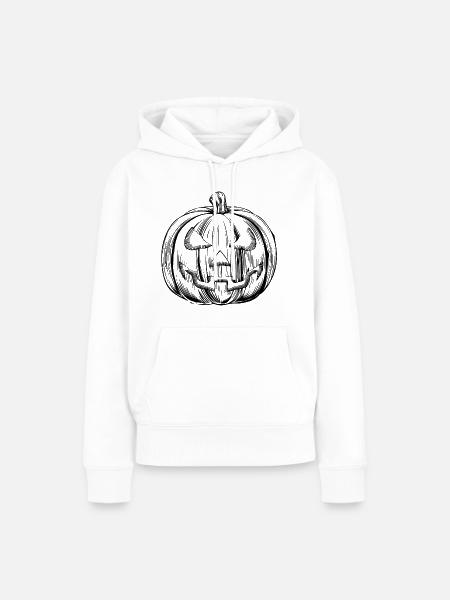 HALLOWEEN KÜRBIS - Frauen Premium Bio Hoodie - Weiß