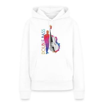 Kontrabass - Frauen Premium Bio Hoodie - Weiß - Vorne - Julia (174cm)