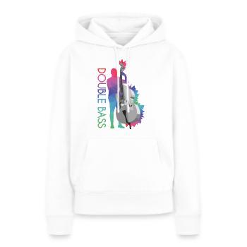 Kontrabass - Frauen Premium Bio Hoodie - Weiß - Vorne - Julia (174cm)
