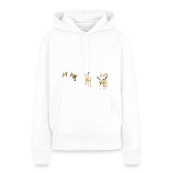 Ziegen - Frauen Premium Bio Hoodie - Weiß - Vorne - Julia (174cm)