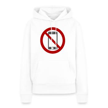 Téléphone interdit. - Sweat à capuche Premium bio Femme - blanc - Devant - Julia (174cm)